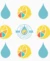 Click Rain raindrop and Lemonly logo repeating background